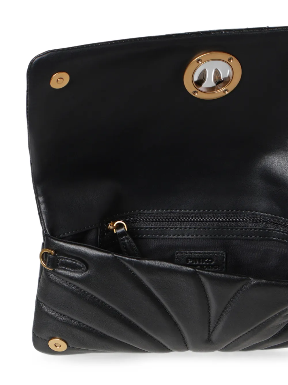 PINKO Medium Love Bag Click gewatteerde crossbodytas Zwart