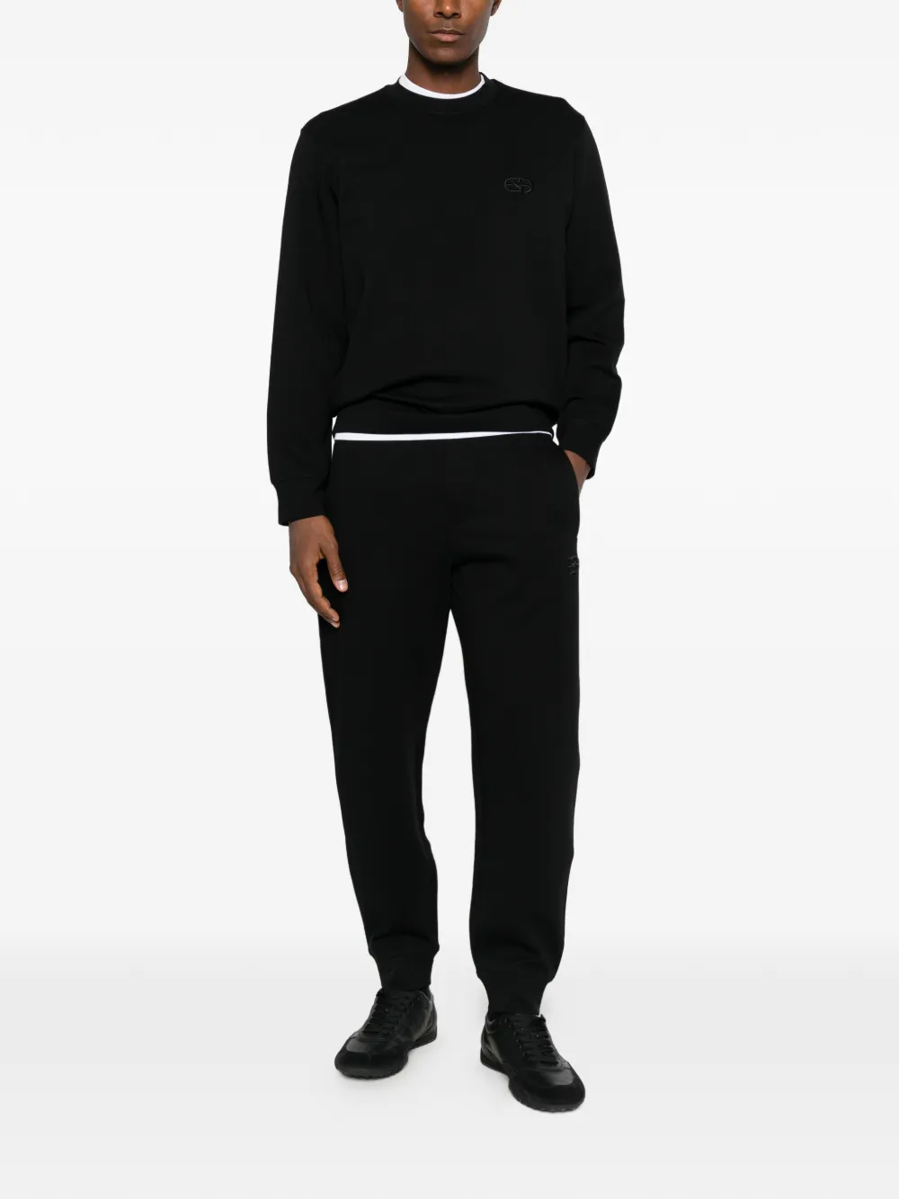 Emporio Armani Trainingsbroek met geborduurd logo Zwart