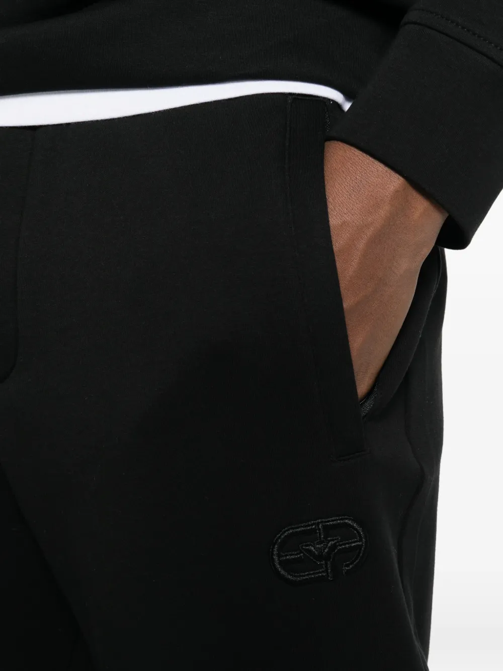 Emporio Armani Trainingsbroek met geborduurd logo Zwart