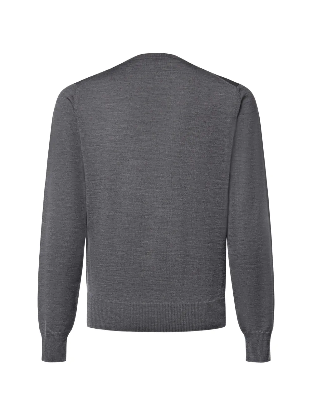Emporio Armani logo-embroidered fine-knit sweater Grijs