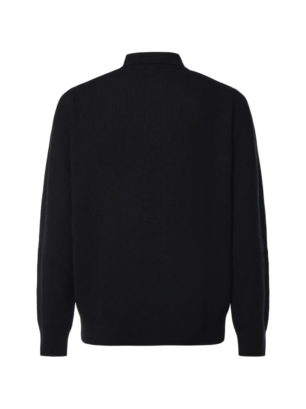Lardini Ribgebreid poloshirt Zwart