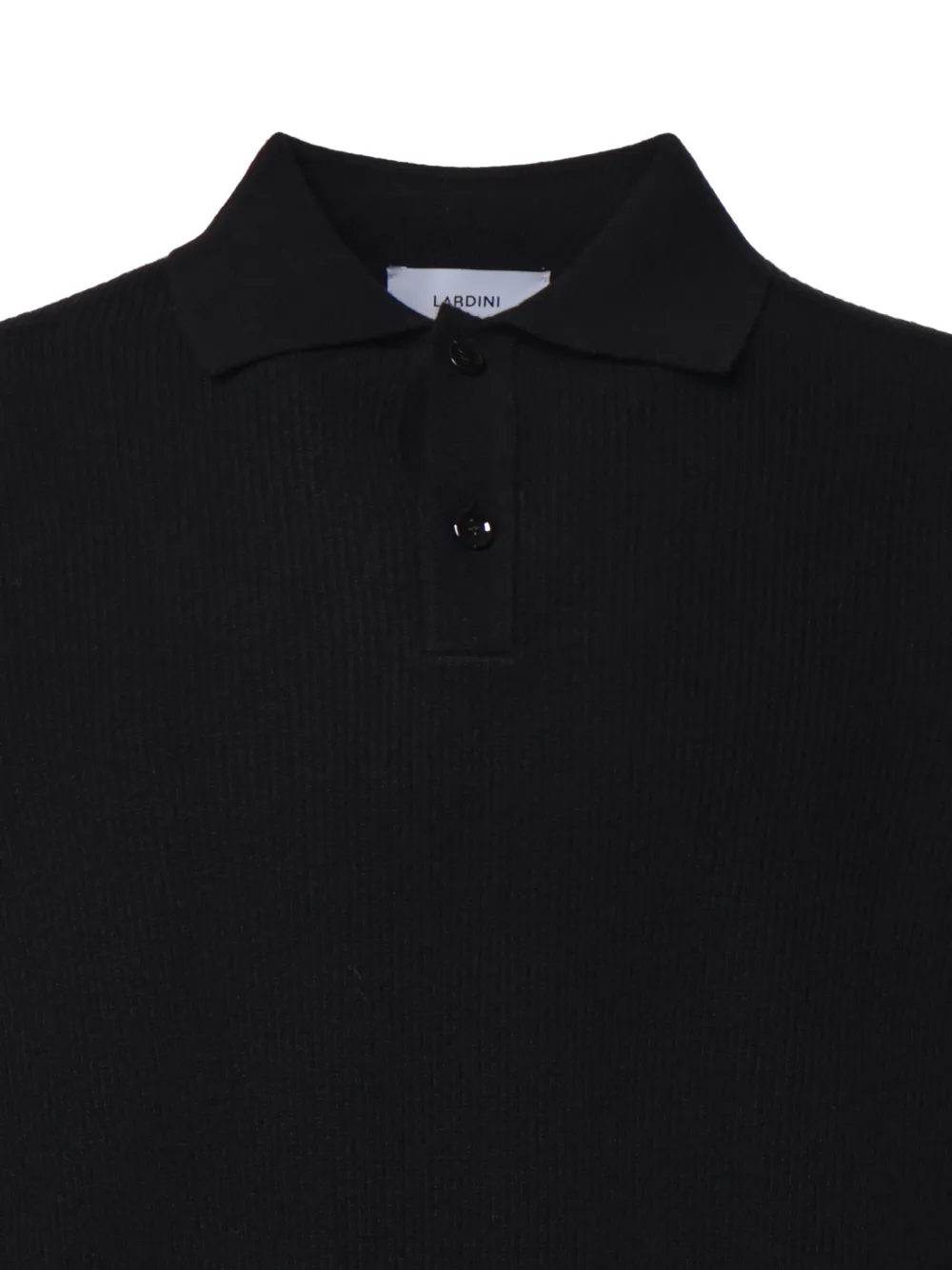 Lardini Ribgebreid poloshirt Zwart