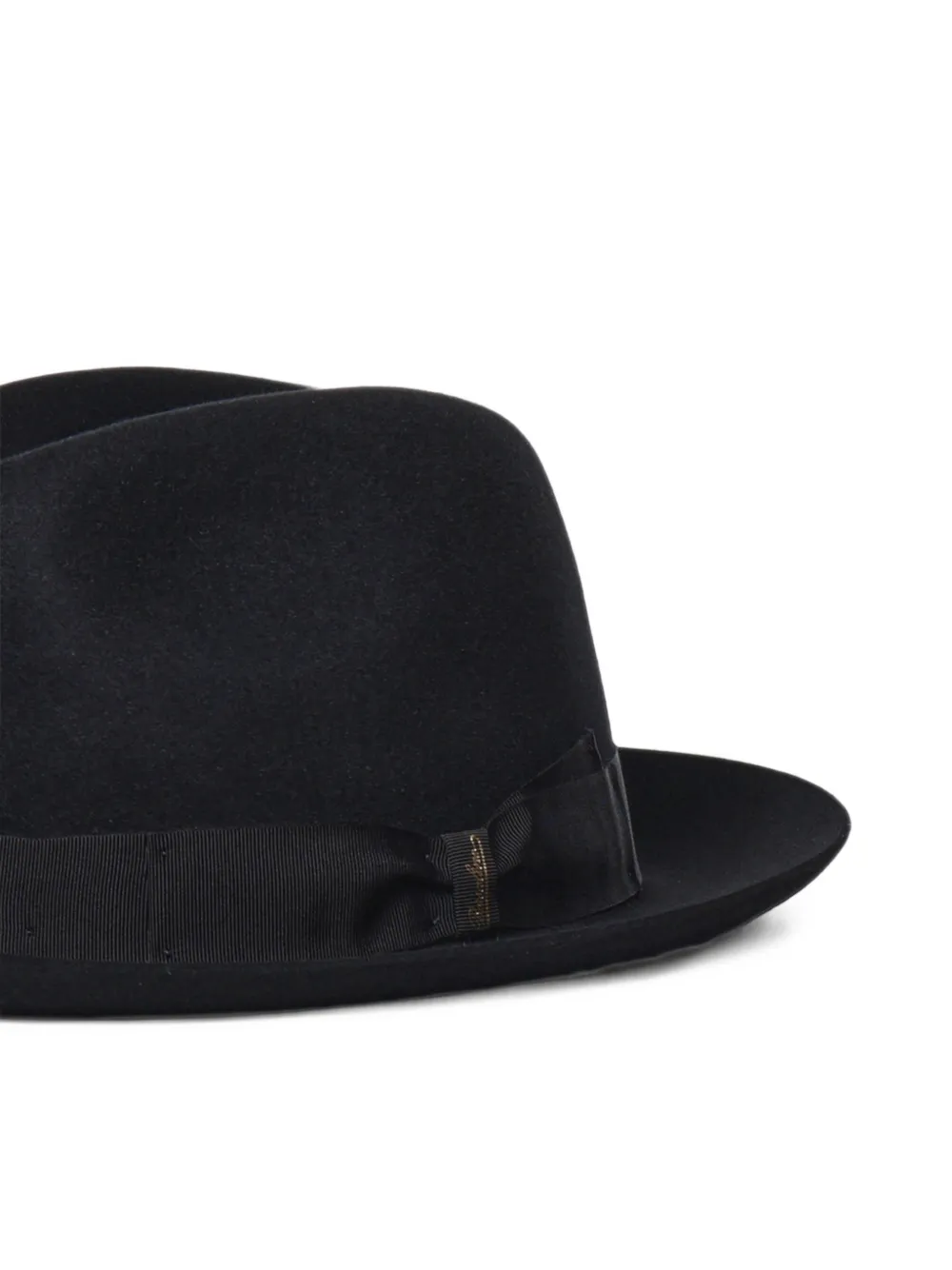 Borsalino Damiano fedora hoed met grosgrain afwerking Zwart