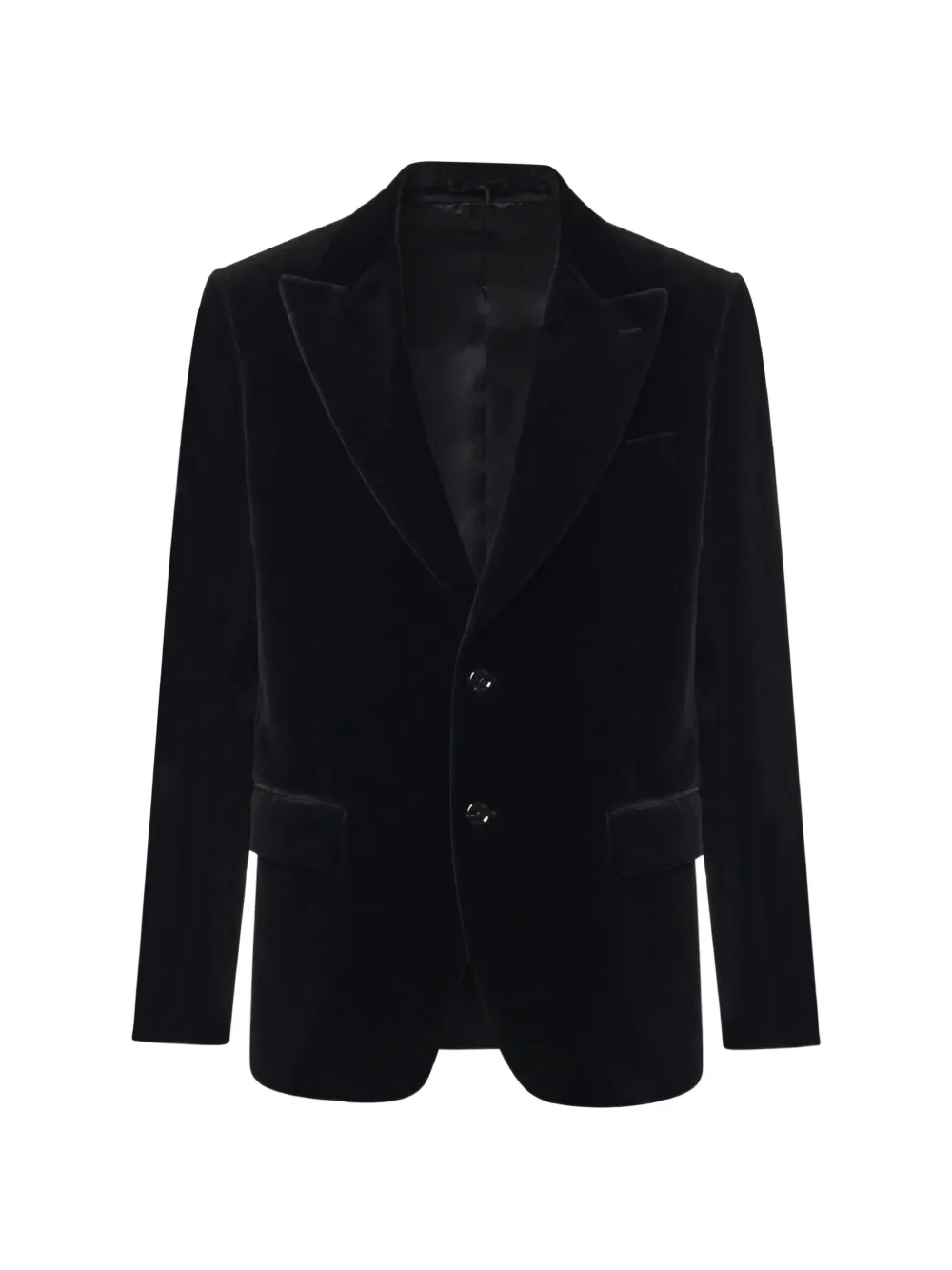 Lardini velvet peak-lapel blazer - Schwarz