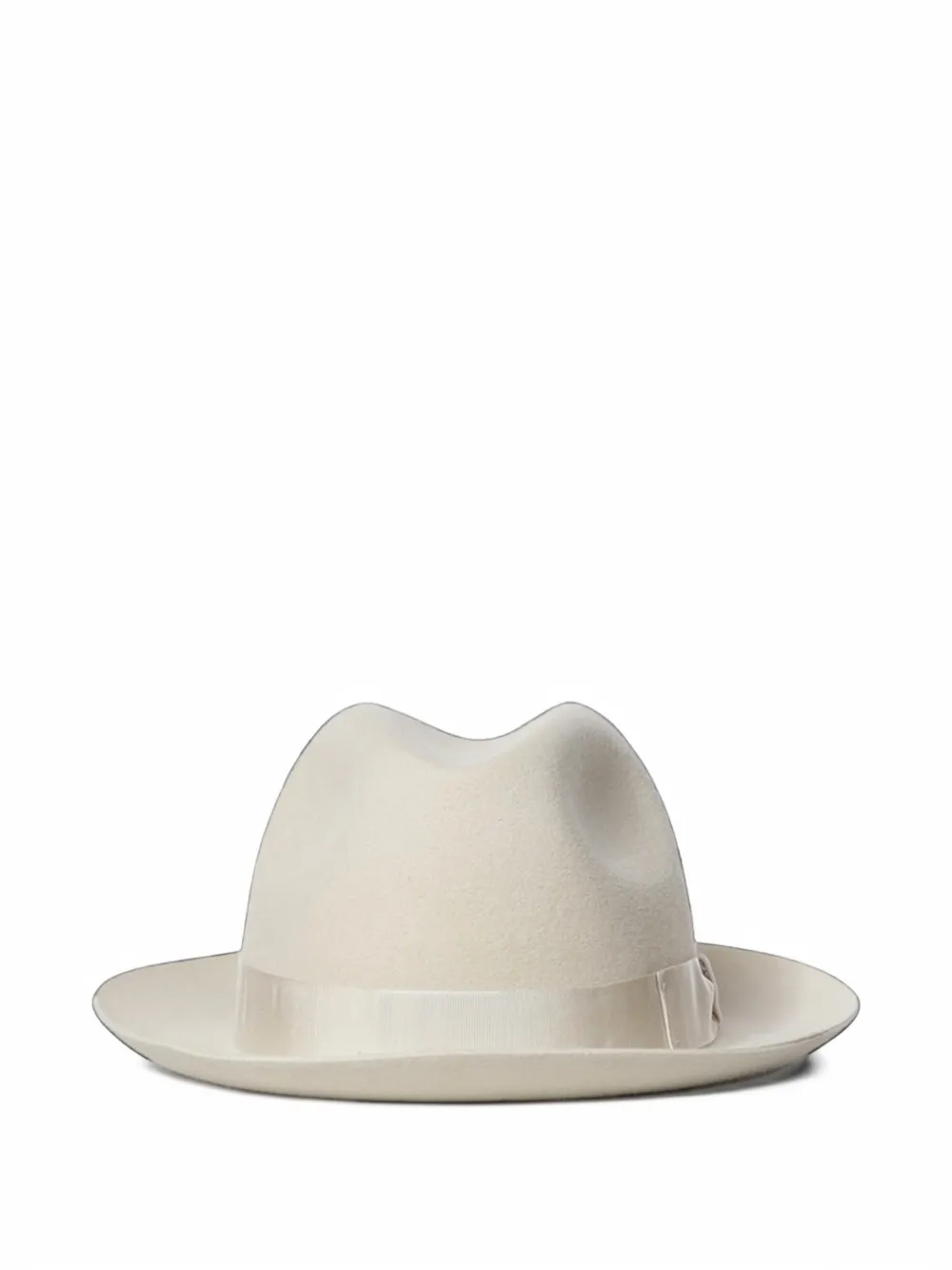 Borsalino Damiano grosgrain-trim fedora hat - Blanc Borsalino Damiano grosgrain-trim fedora hat - Blanc
