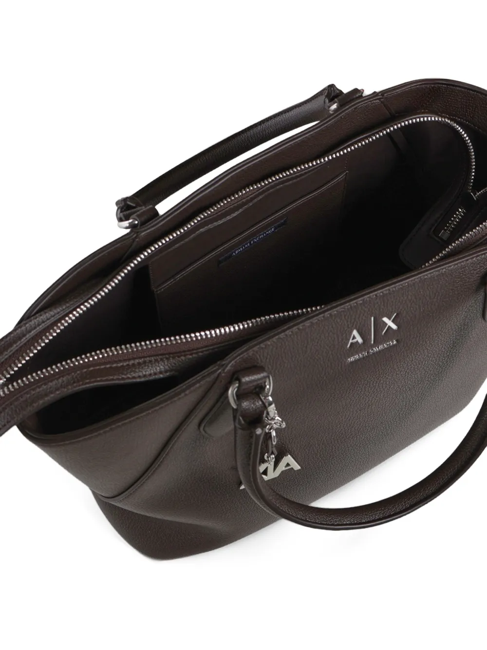 Armani Exchange Bewerkte schoudertas met logoplakkaat Bruin