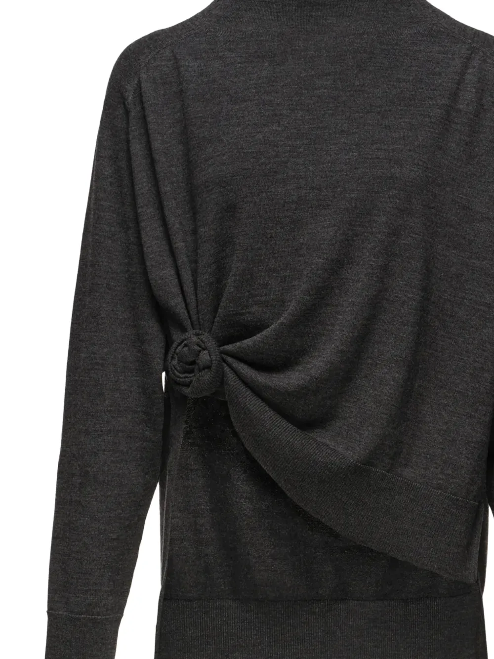 Magda Butrym Knotted wool turtleneck sweater Grijs