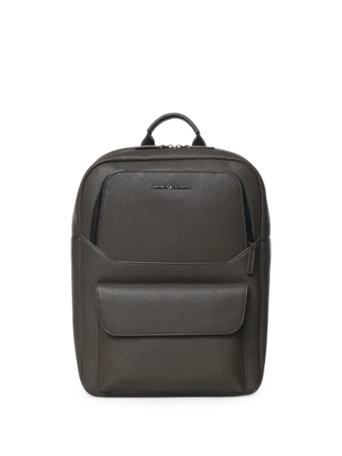 Armani Exchange pebbled-texture logo-plaque backpack