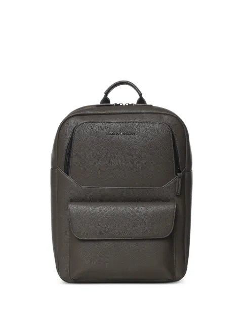 Armani Exchange pebbled-texture logo-plaque backpack