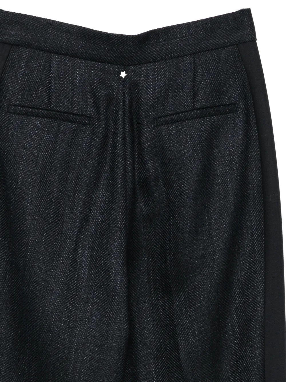Lorena Antoniazzi herringbone-pattern side-stripe trousers Blauw