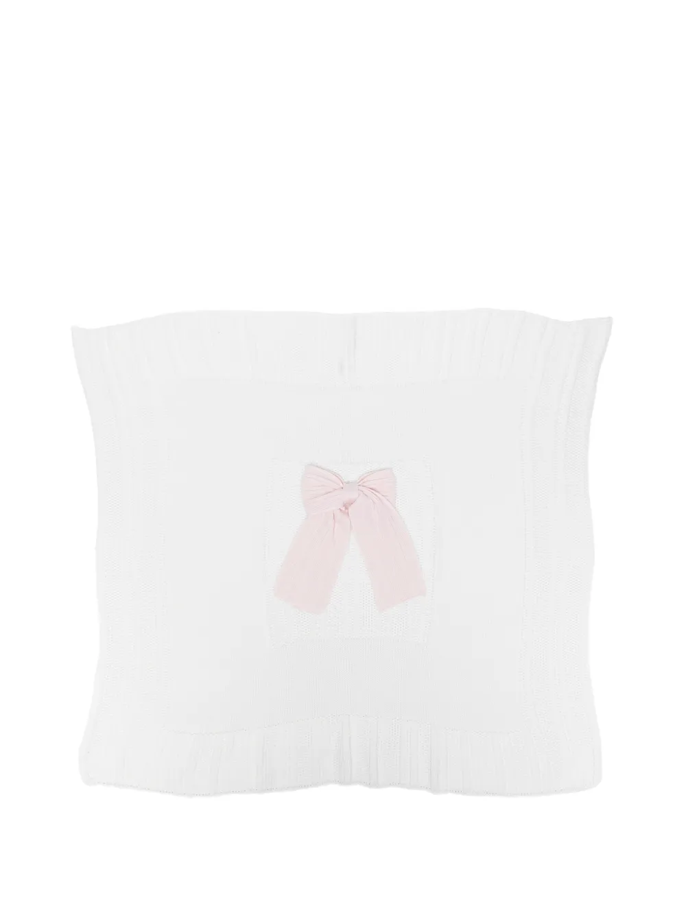 Bébé di Almy bow-detail blanket - Bianco