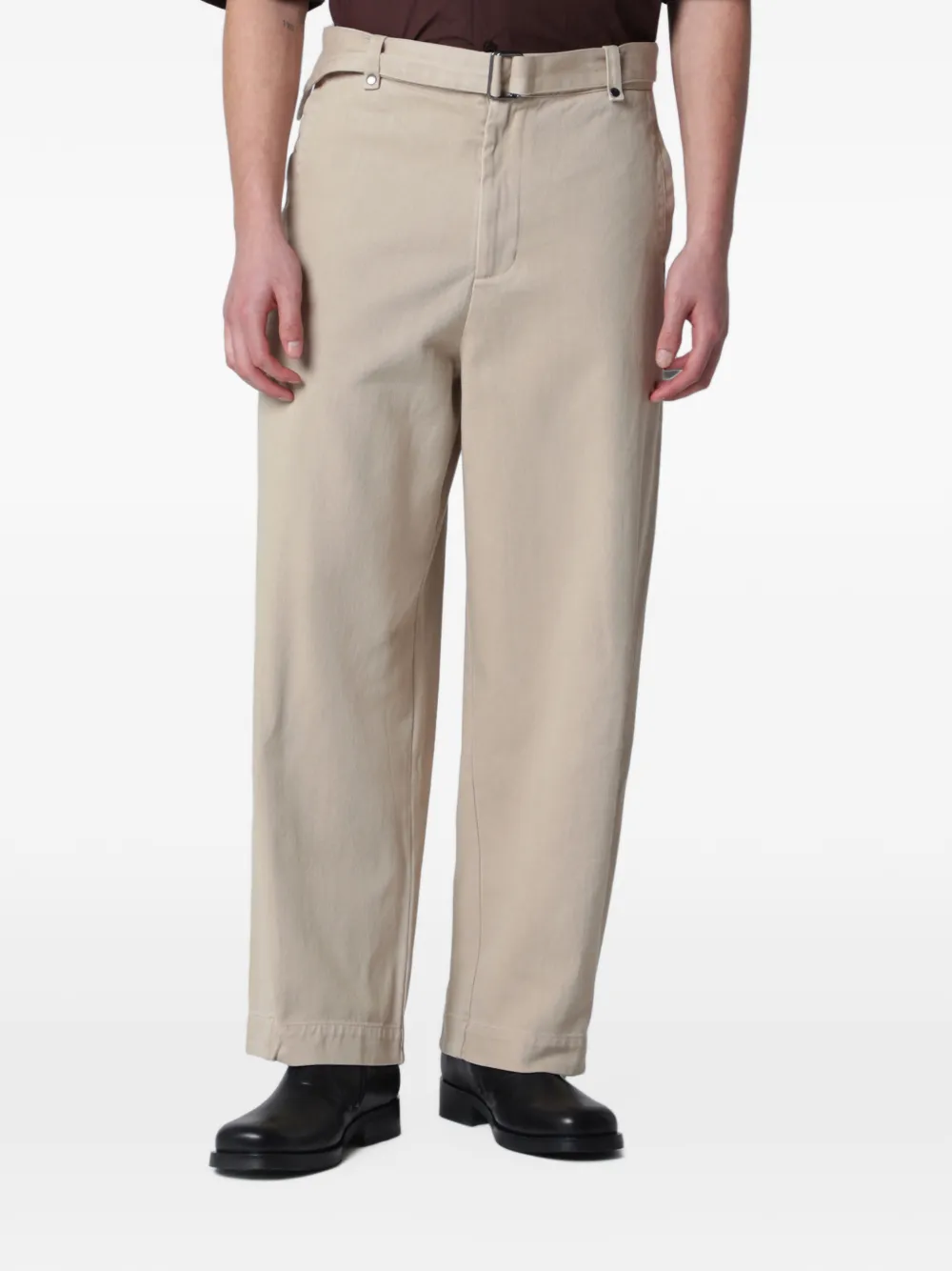 ENTIRE STUDIOS Gully belted cotton trousers - Tons neutres