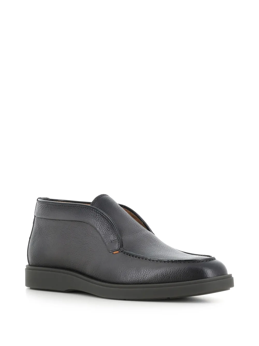 Santoni grained leather boots Zwart