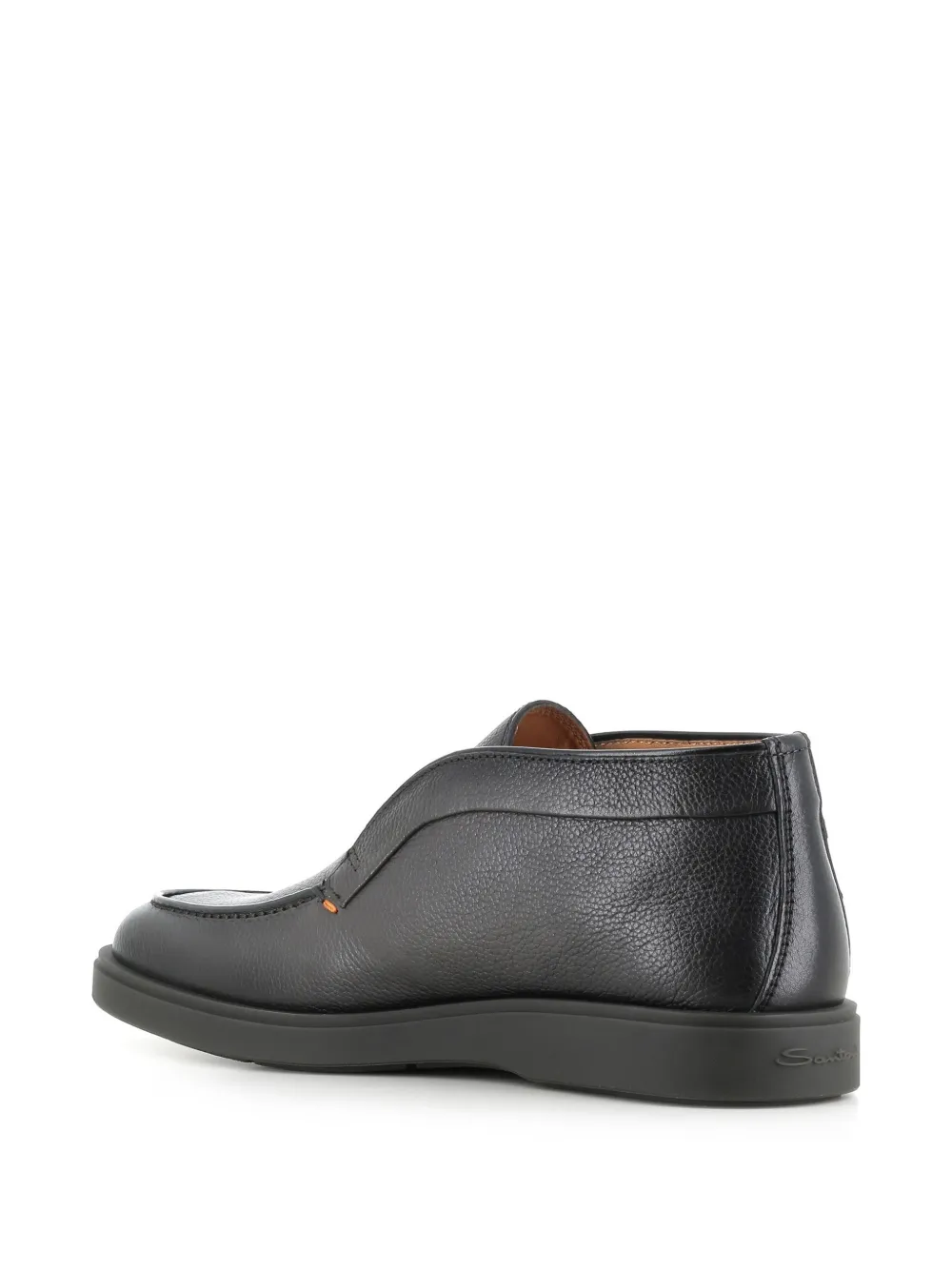 Santoni grained leather boots Zwart