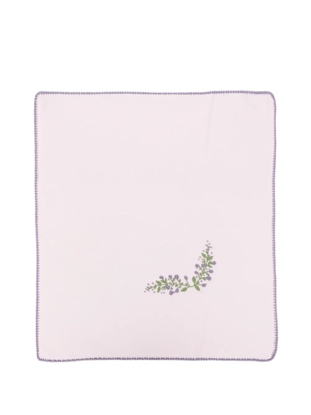 Bébé di Almy floral-embroidered knitted blanket - Rosa