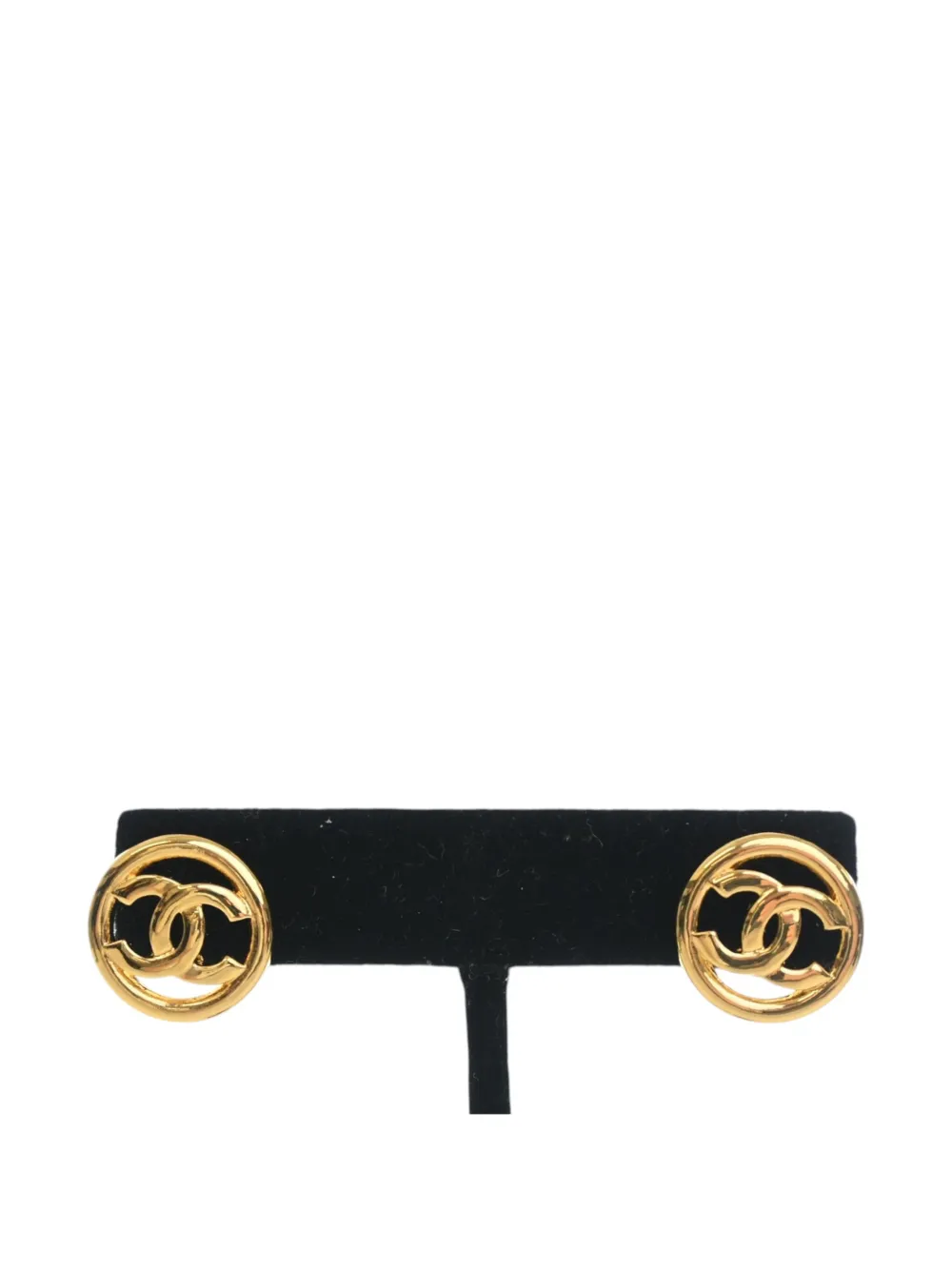 CHANEL Pre-Owned 1990-2010 CC Gold Plated Round Push Back Earrings costume earrings - Oro