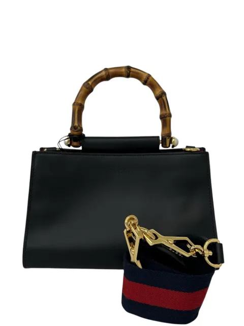 Gucci Pre-Owned 2000-2015 Mini Nappa Bamboo Web Nymphaea Top Handle Bag satchel