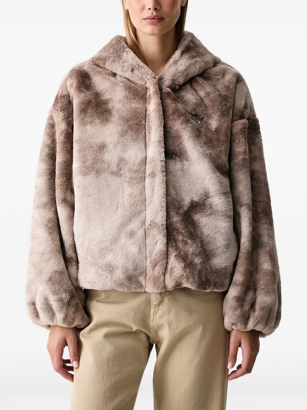 PUMA Street Glam oversized fleece jacket - Toni neutri