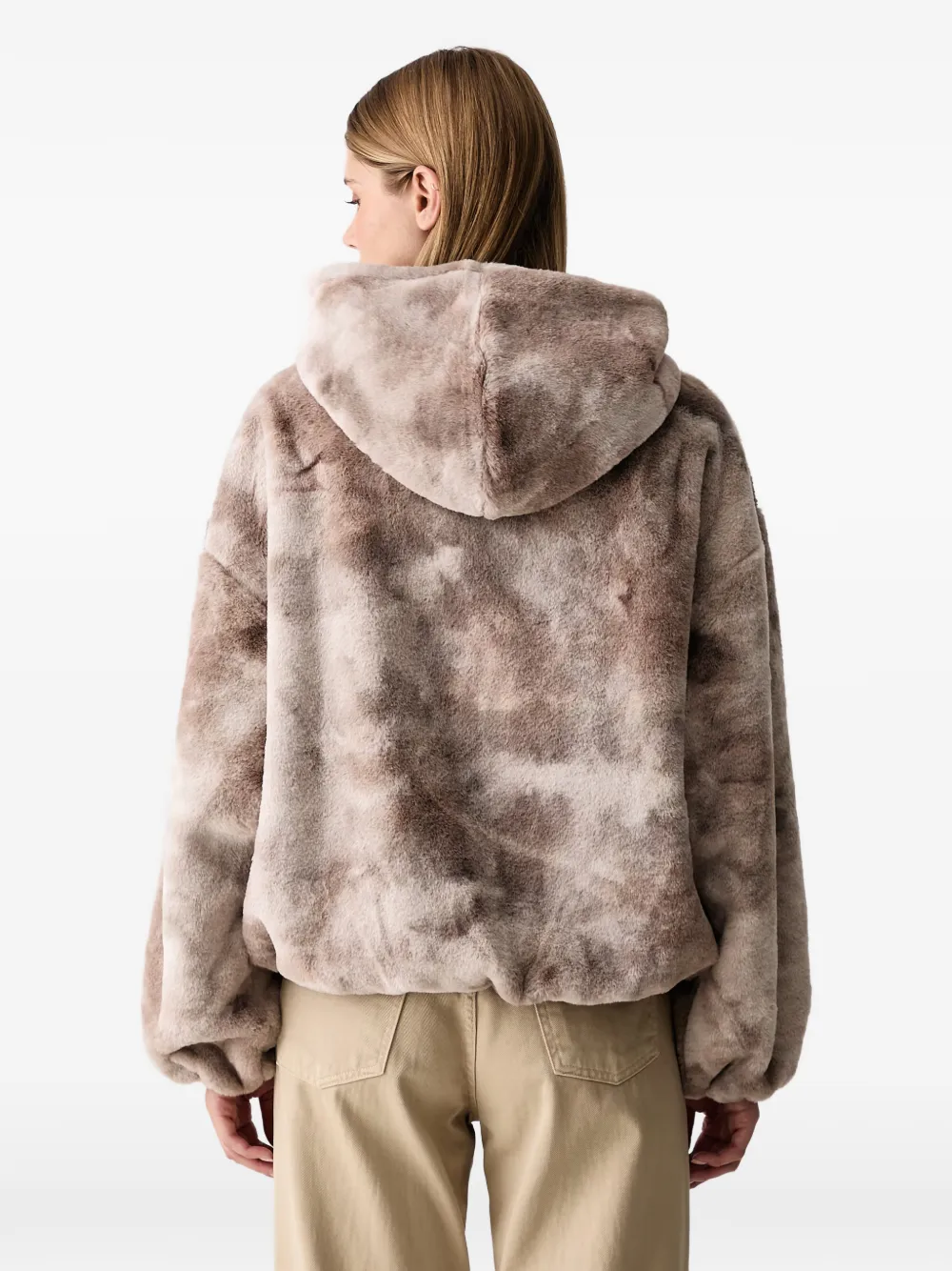 PUMA Street Glam oversized fleece jacket Beige