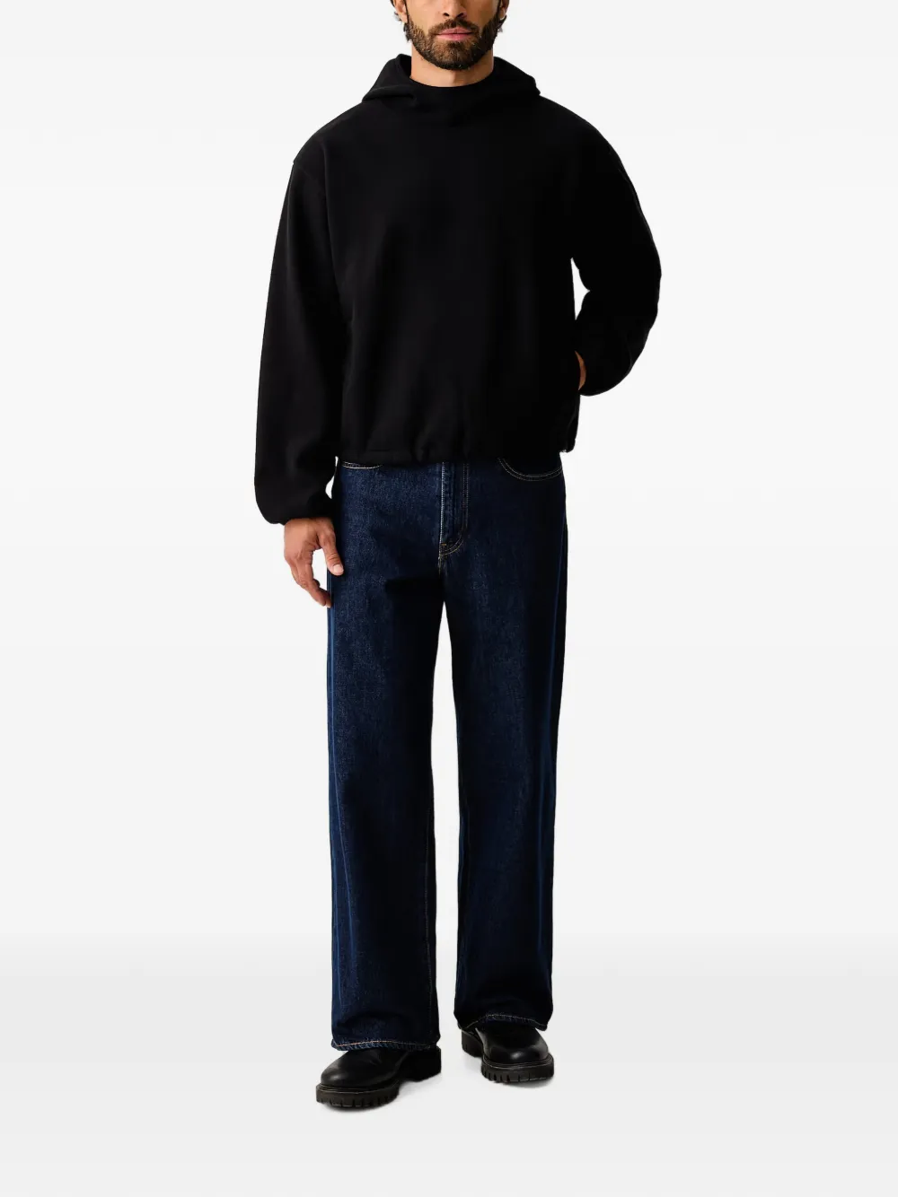 Rains Fleece hoodie Zwart