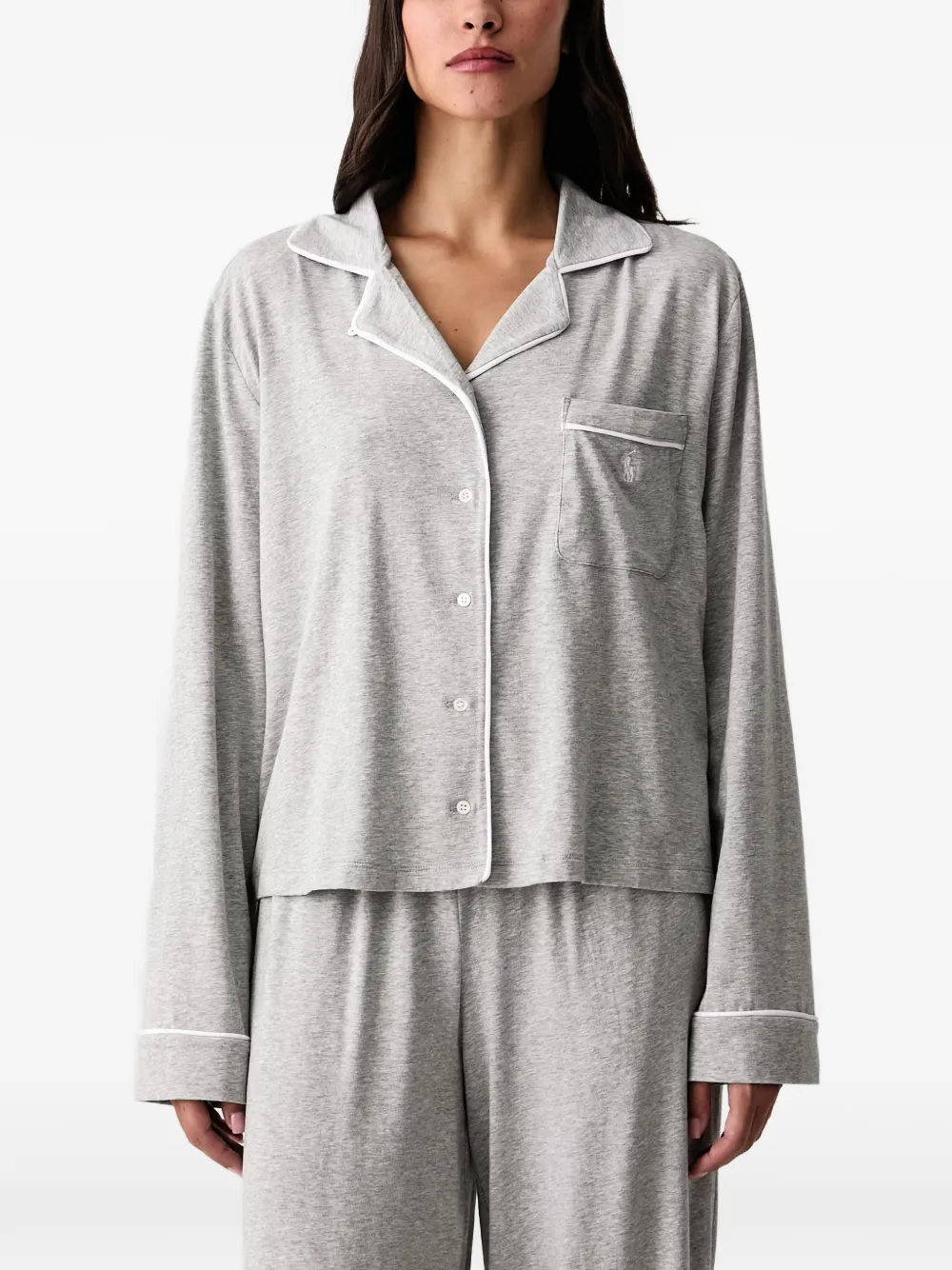 Polo Ralph Lauren Pyjama met geborduurd logo en biesafwerking Grijs