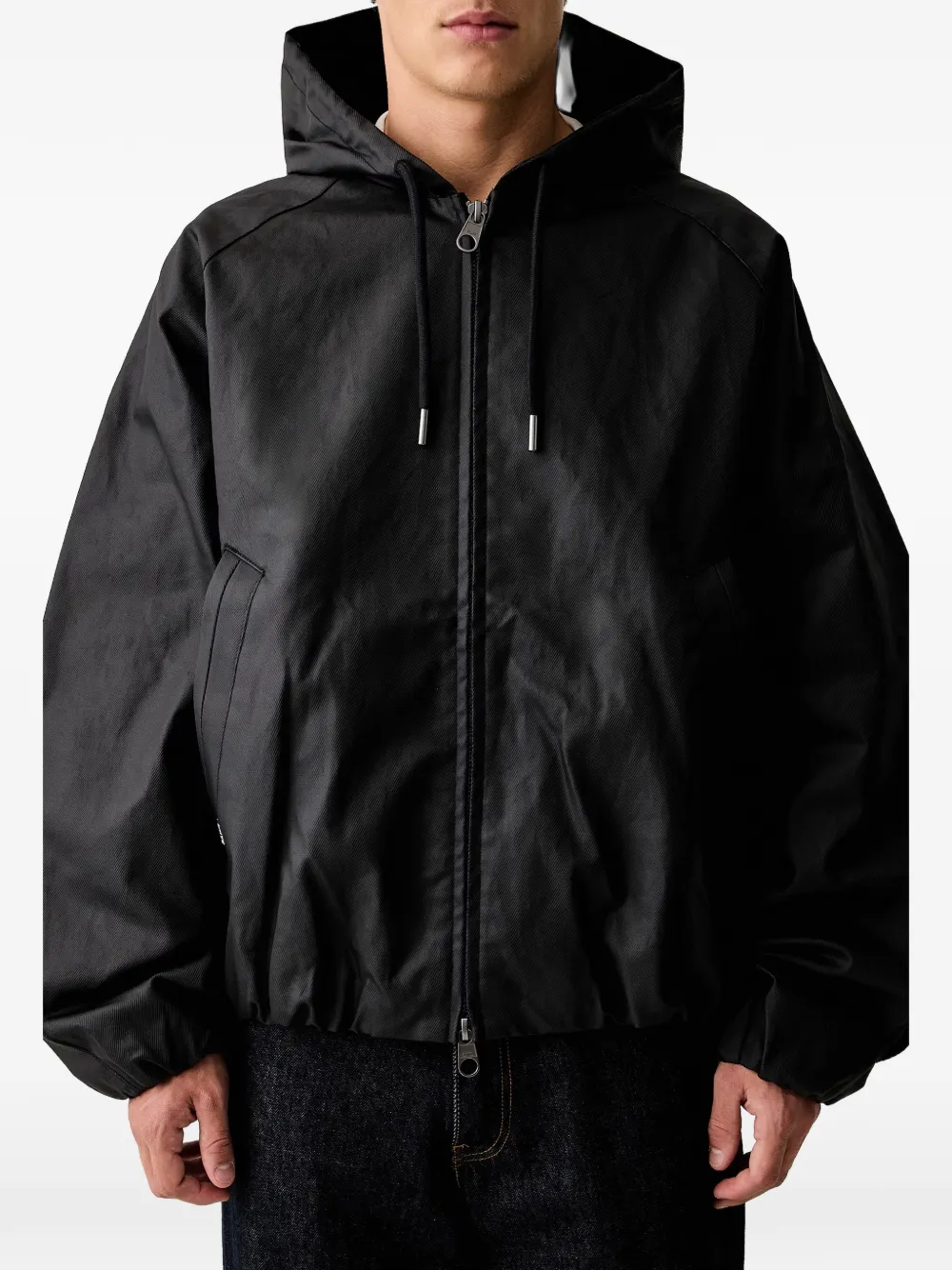 Rains Jack met raglan mouwen en capuchon Zwart