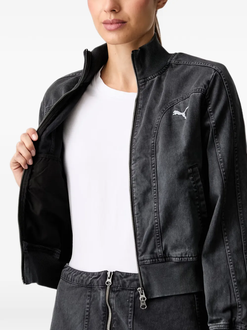 PUMA Future. . Archive washed twill short jacket Zwart