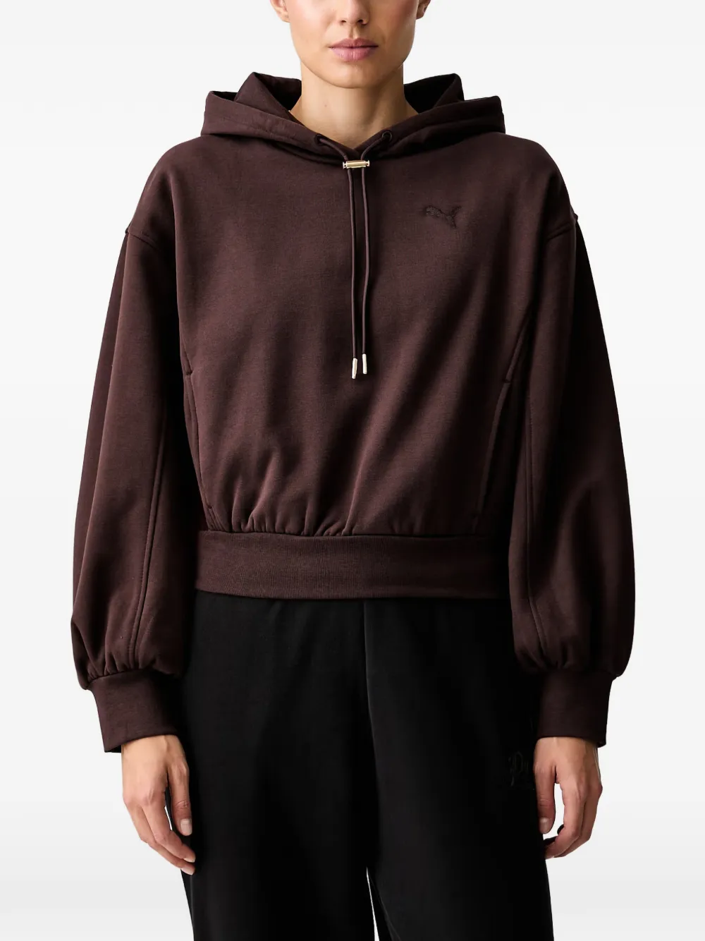 PUMA logo-embroidered drawstring hoodie