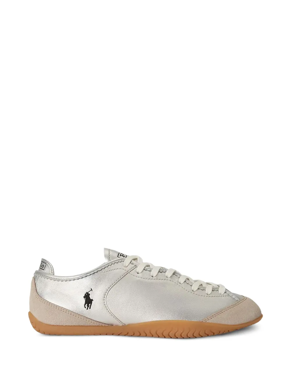 Polo Ralph Lauren Metallic-Sneakers mit Logo-Stickerei - Silber