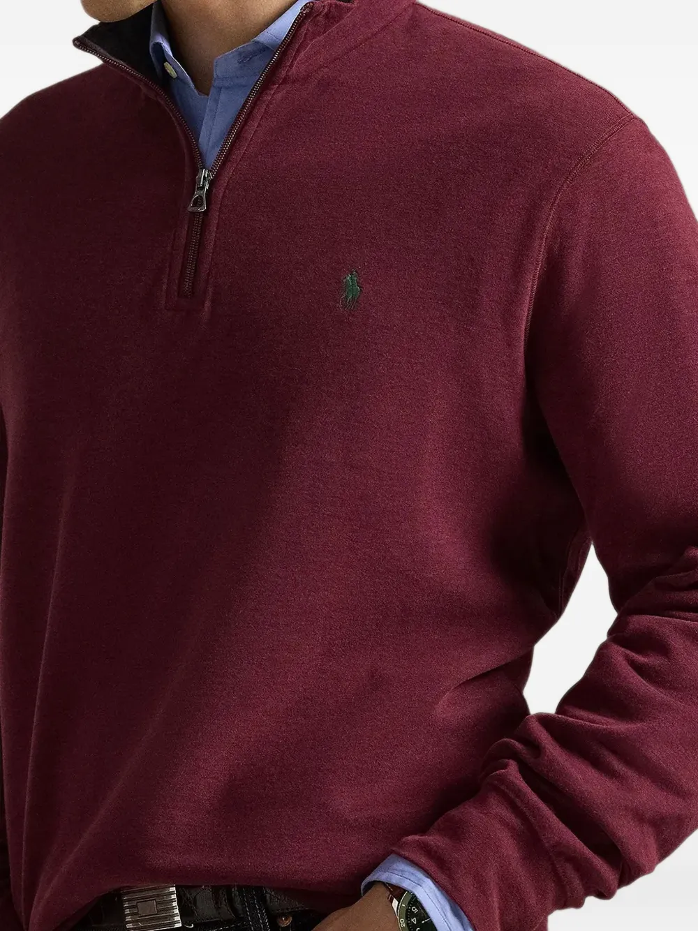 Polo Ralph Lauren Trui met geborduurd logo en rits Rood