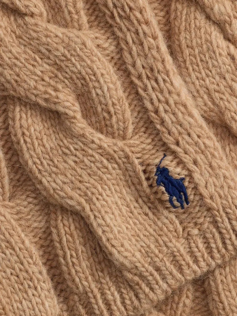 Polo Ralph Lauren Kabelgebreide sjaal met borduurwerk Beige