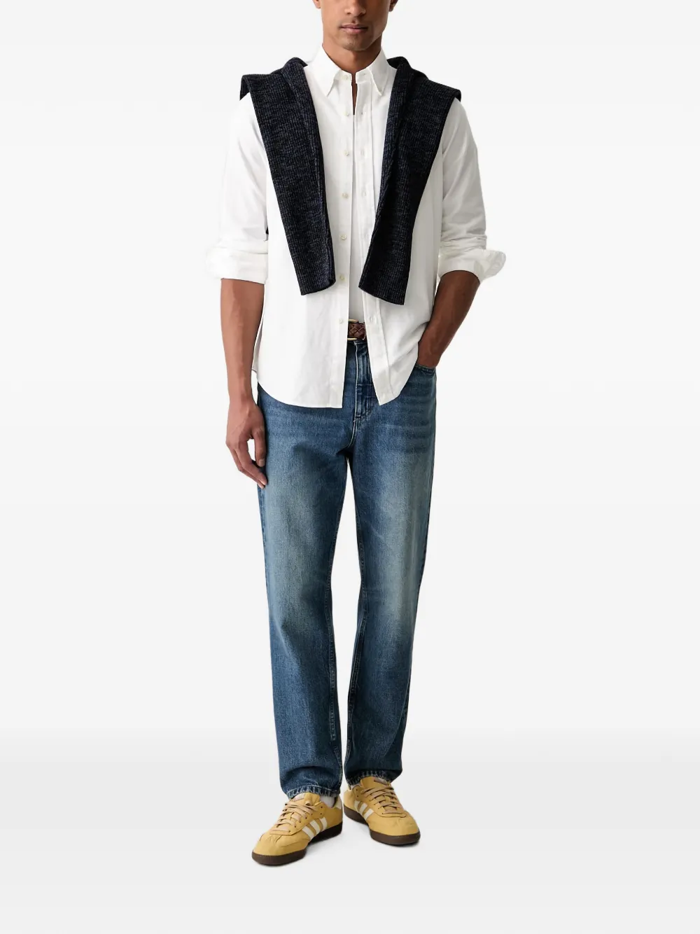 Polo Ralph Lauren logo-embroidered button-down shirt Wit