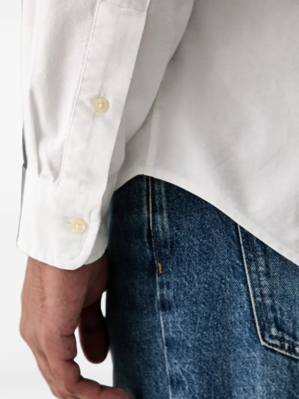 Polo Ralph Lauren logo-embroidered button-down shirt Wit