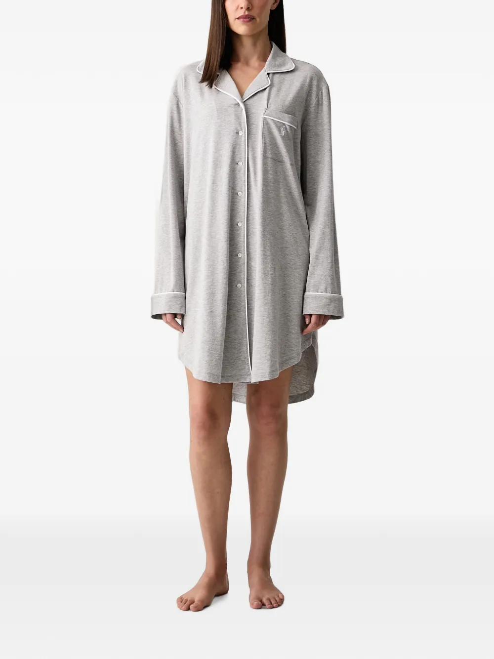 Polo Ralph Lauren embroidered-logo nightdress - Grigio
