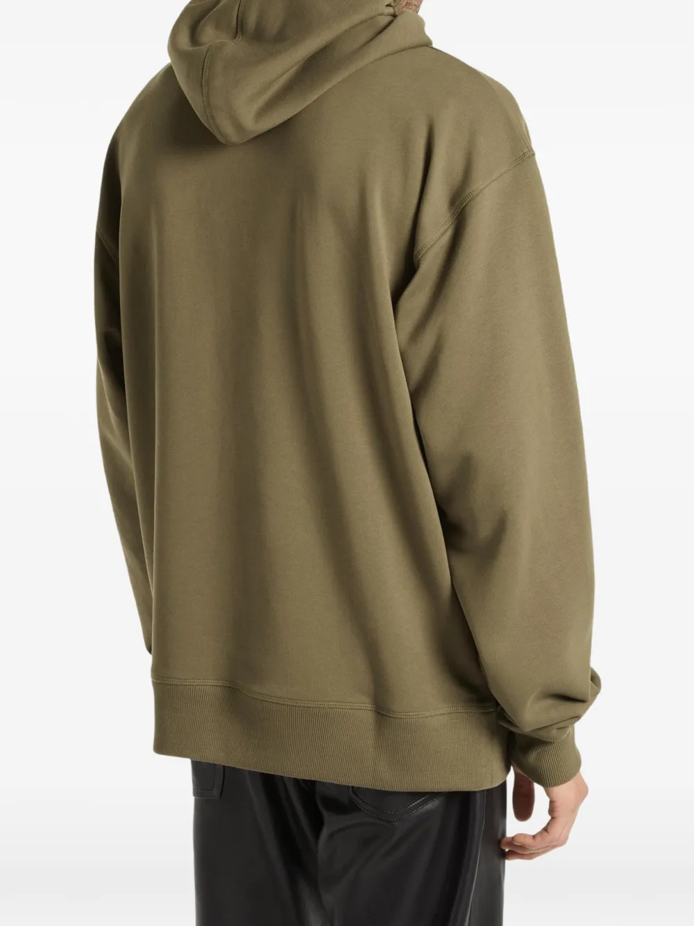 Balmain Hoodie met vintage leren label Groen