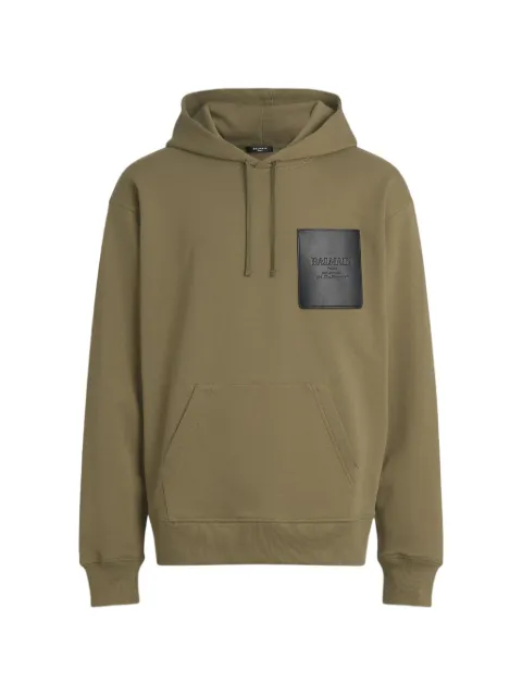 Balmain 레더 라벨 후디
