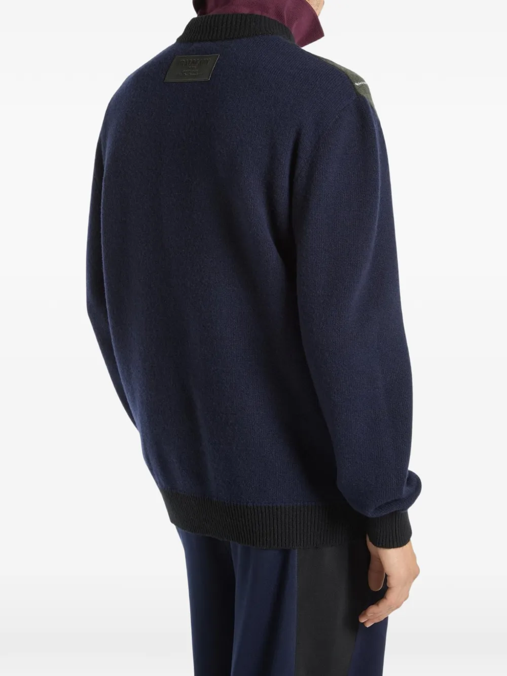Balmain Trui van merinowol met diamant-patroon Blauw