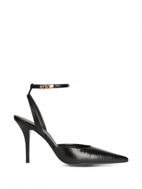 Balmain embossed-leather strappy pumps