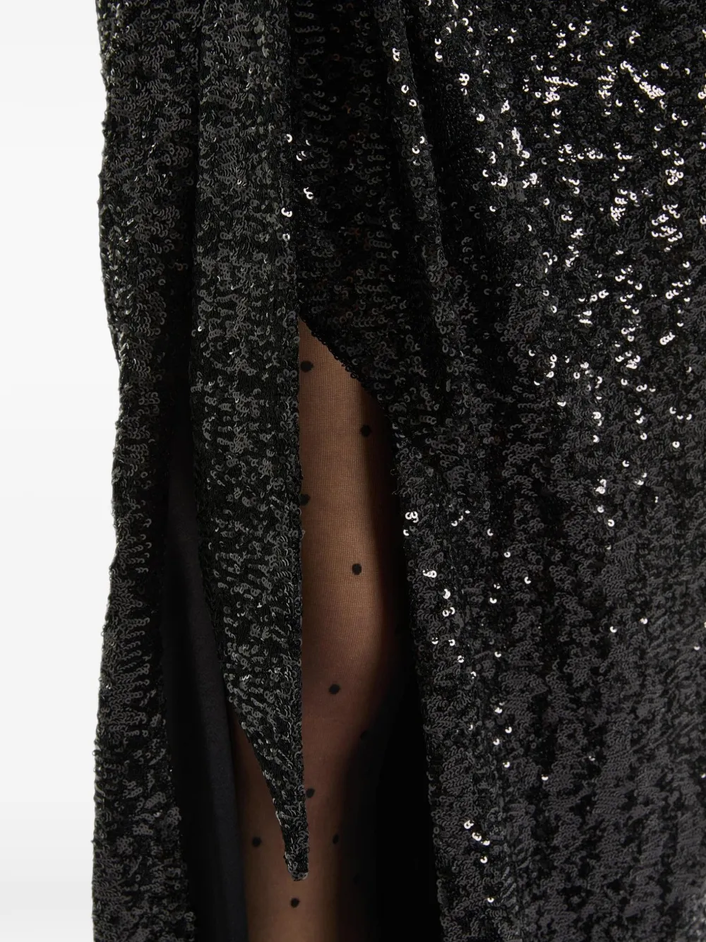 Balmain Lange jurk met pailletten Zwart
