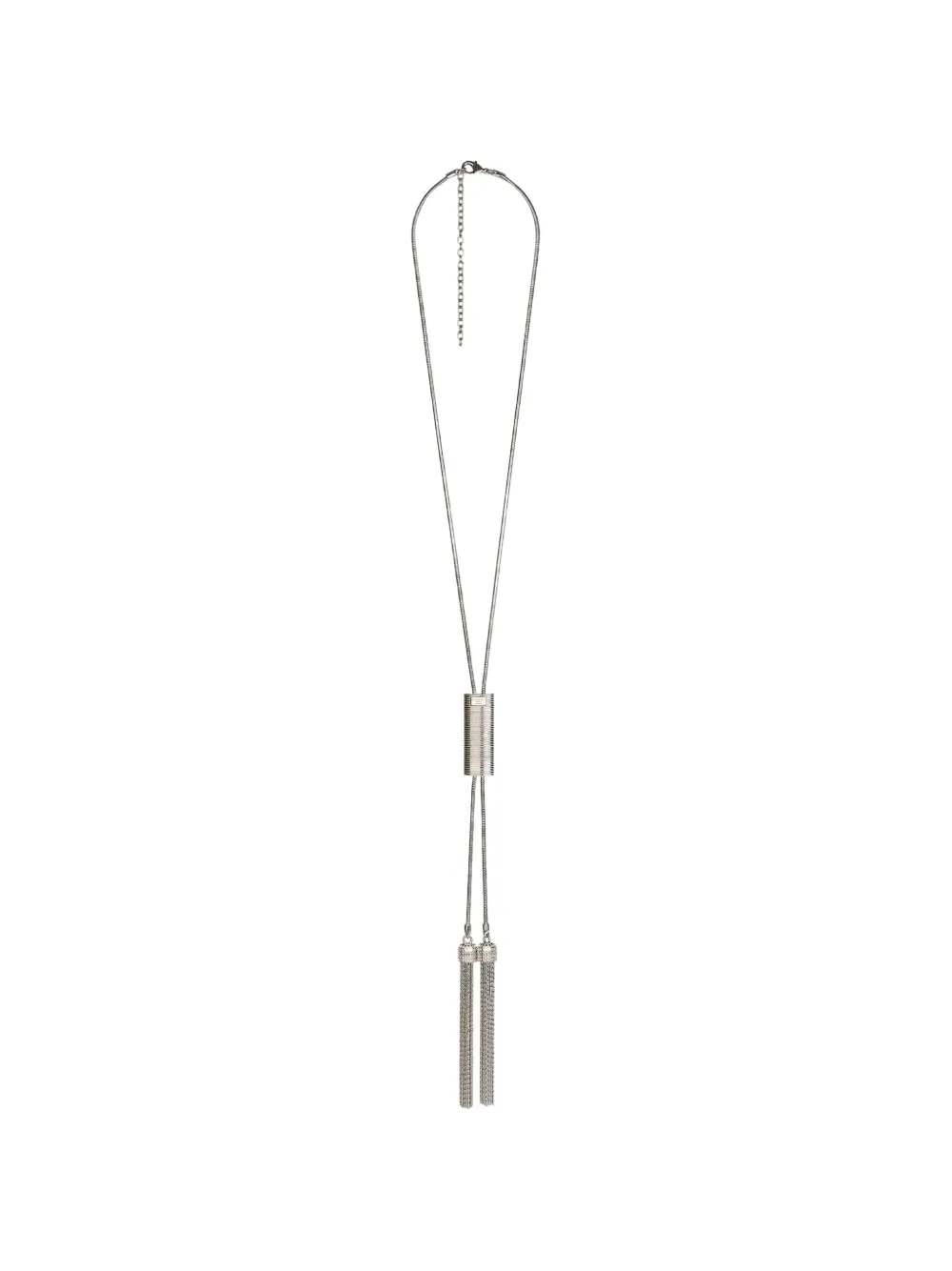 Balmain Collana lunga in ottone con nappa - Argento