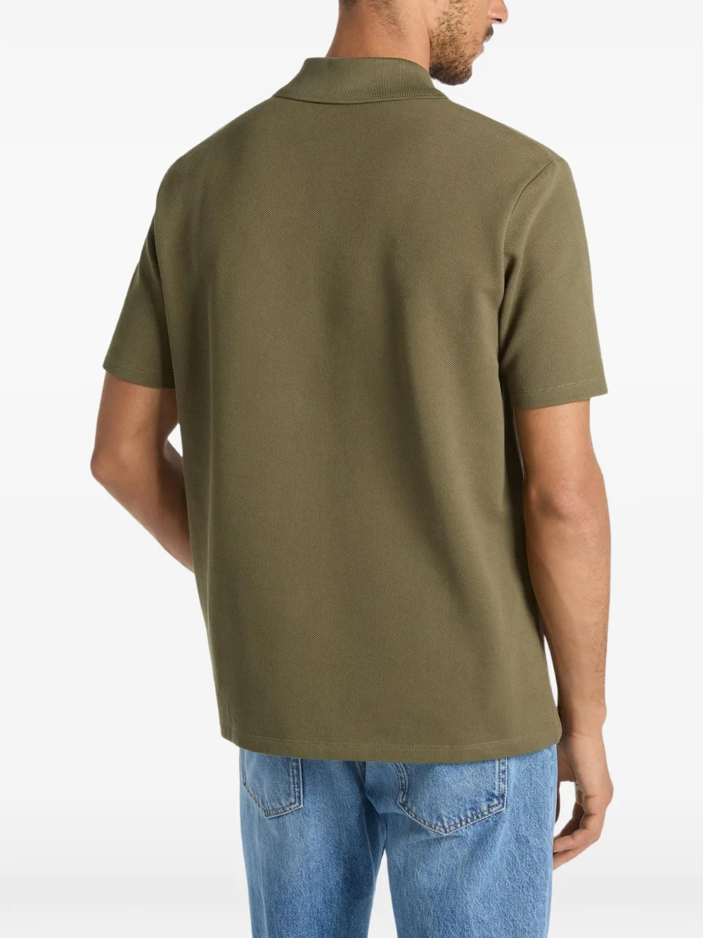 Balmain Katoenen poloshirt met leren vintage label Groen
