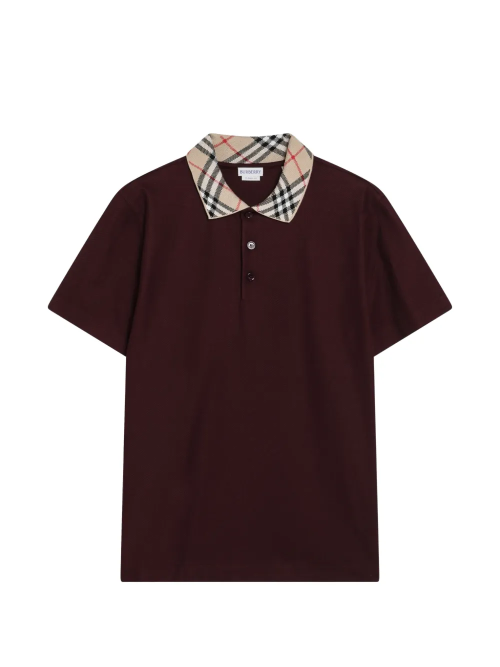 Burberry Check collar polo shirt - Rosso