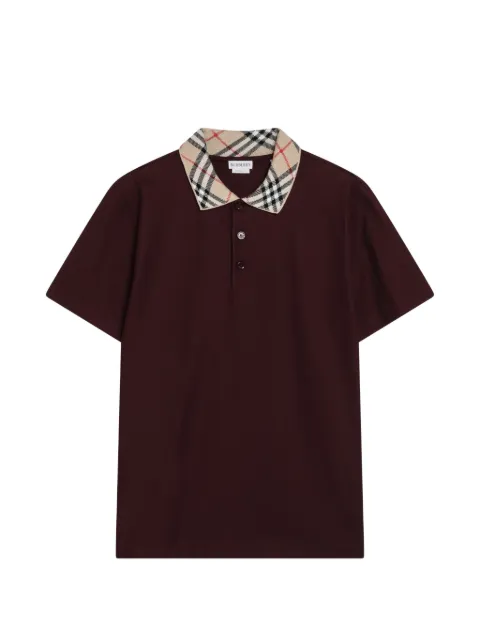 Burberry Check collar polo shirt