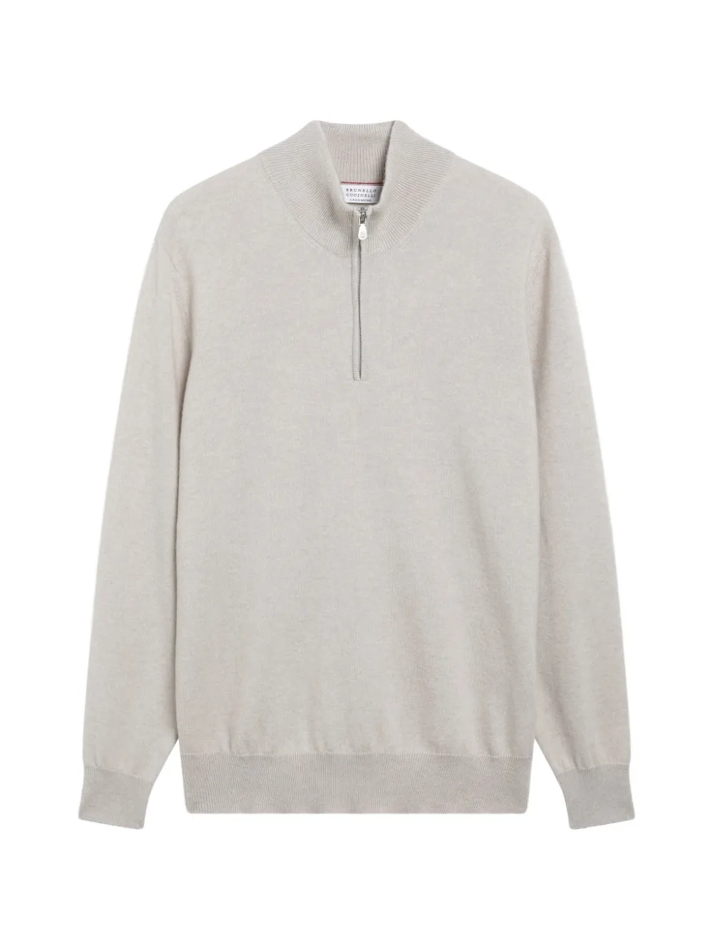 Brunello Cucinelli half-zip knitted sweater - Toni neutri