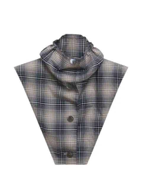 Marni brown checked poplin yoke with buttons