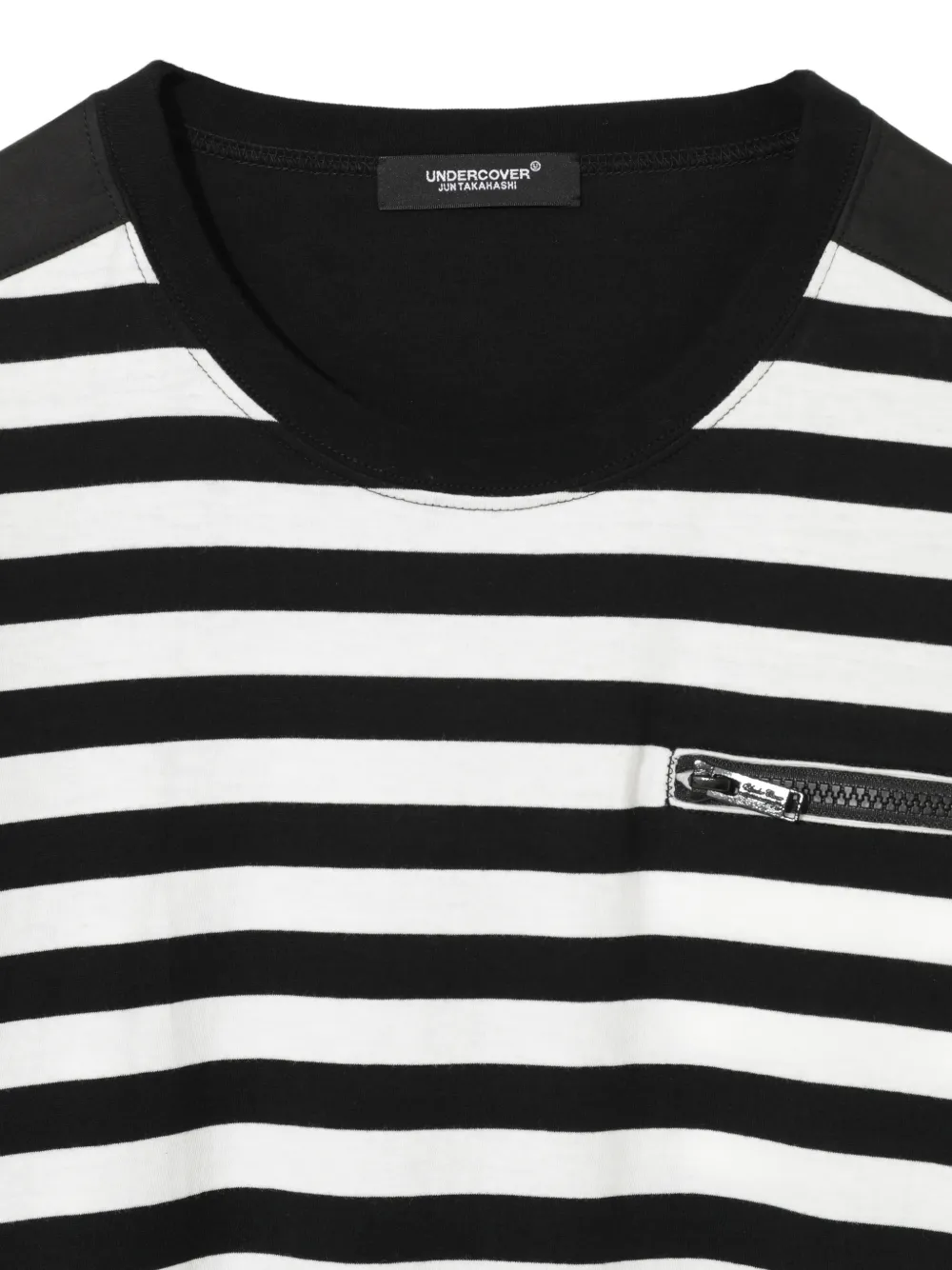 Undercover Gestreept T-shirt met ritszak Wit