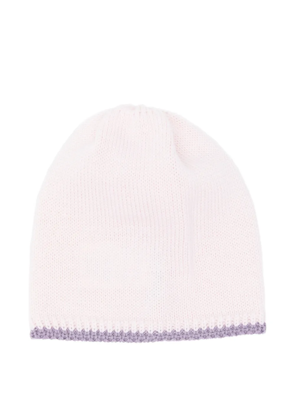 Bébé di Almy contrast-trim knitted beanie hat - Rosa
