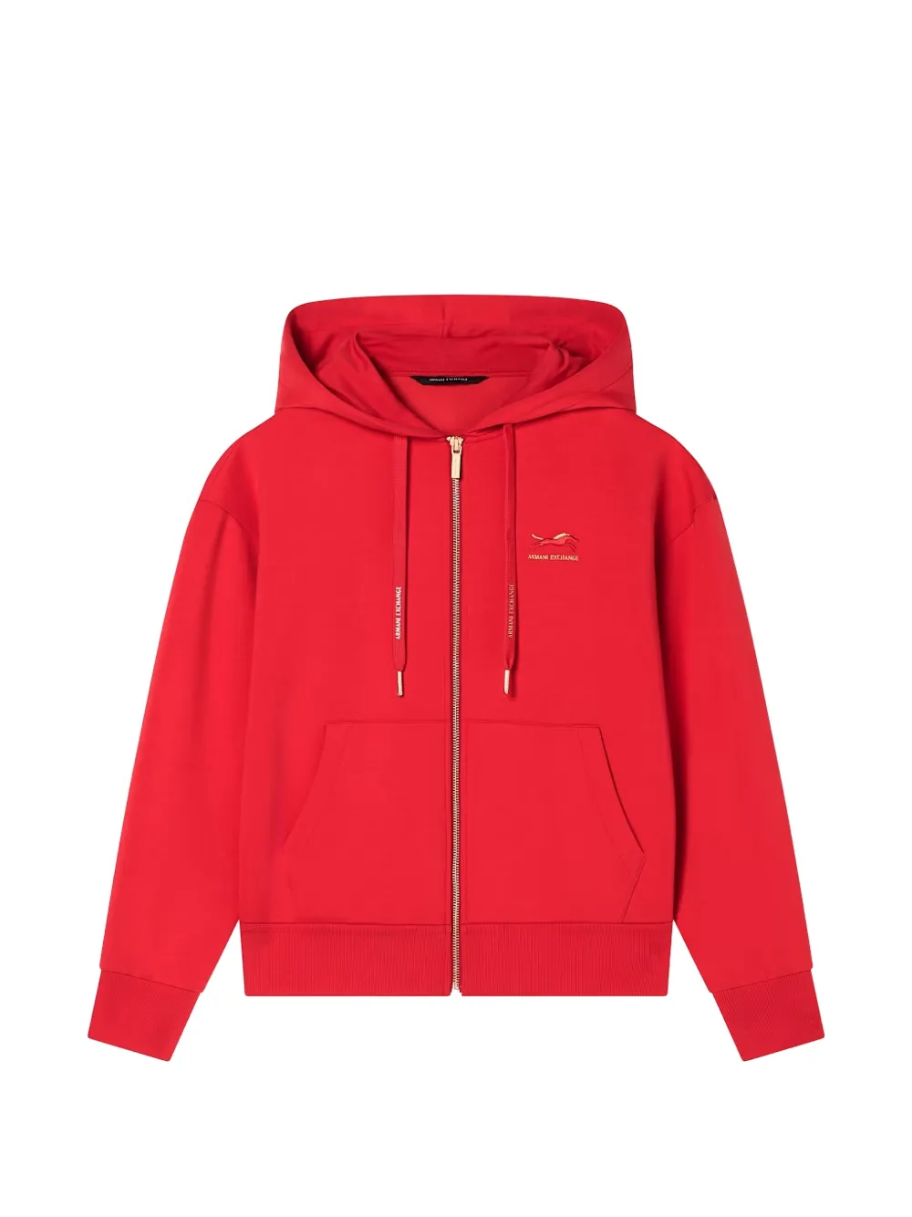Armani Exchange logo-embroidered zip-up hoodie