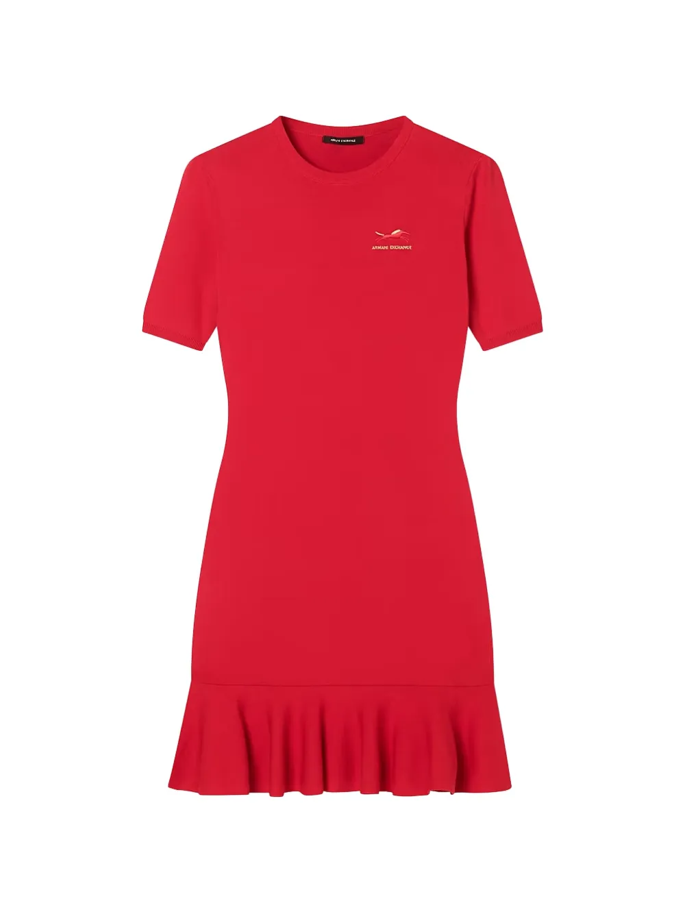 Armani Exchange Mini-jurk met ruches Rood