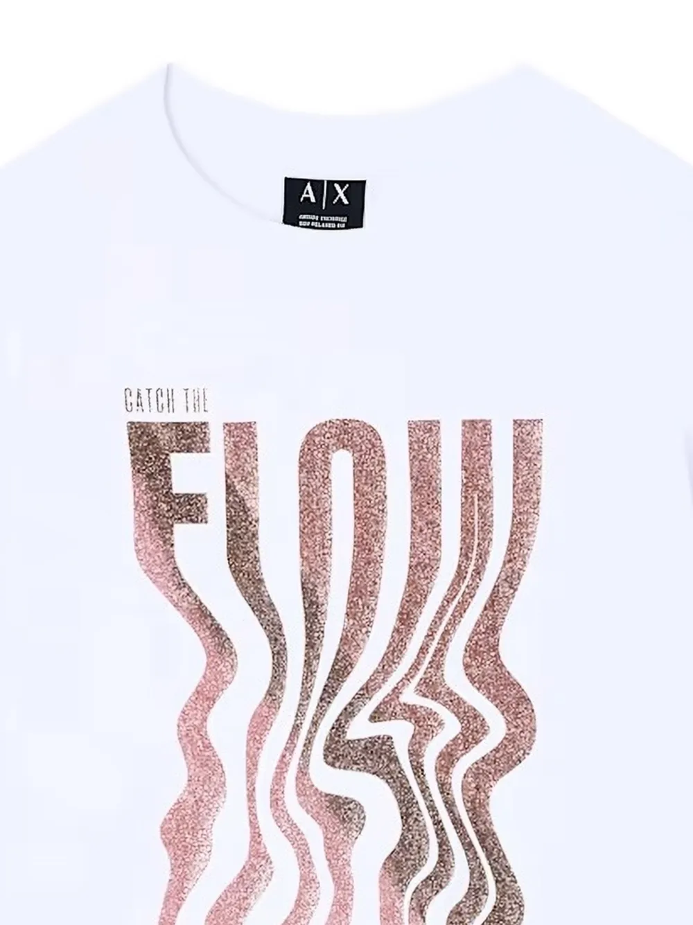 Armani Exchange Katoenen T-shirt met glitter print Wit